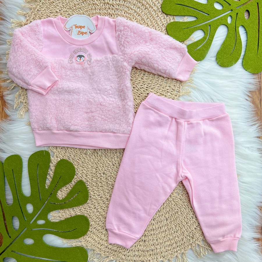 Conj. Casaco The Penguin Club e Calça de Moletom - Rosa